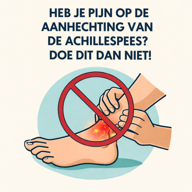 schematische afbeelding voor insertie achillespees tendinopathie.