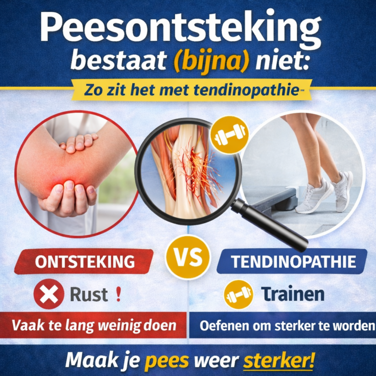 schematische weergave waar de blog over gaaat: waarom een peesontsteking niet bestaat