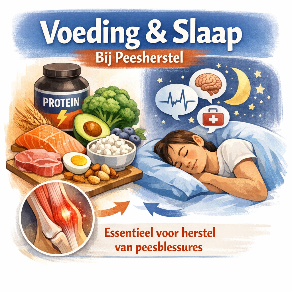 schematische afbeelding van voeding en slaap bij peesherstel