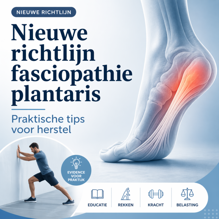 nieuwe aanbevelingen uit de richtlijn hielspoor samengevat in deze afbeelding