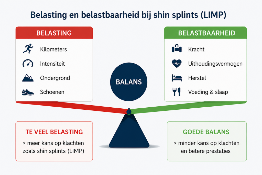 Belasting en belastbaarheid bij shin splints hardlopers.