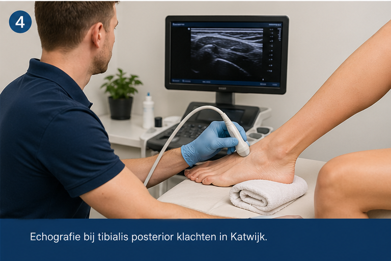 Echografie bij tibialis posterior klachten in Katwijk.