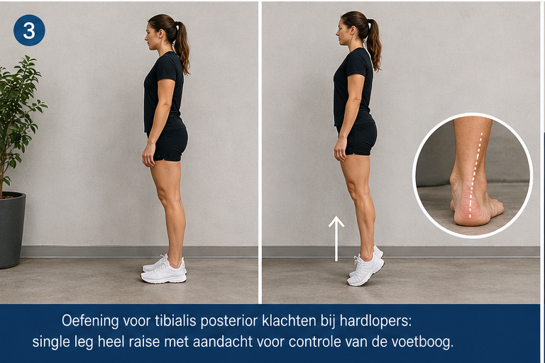 Oefening voor tibialis posterior klachten bij hardlopers.